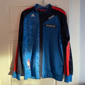 Oklahoma City Thunder Jacket Men’s Medium Blue NBA Warm Up Track Full Zip